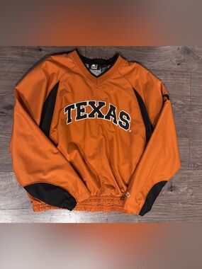 Texas Orange Pullover Windbreaker with Black Accents
